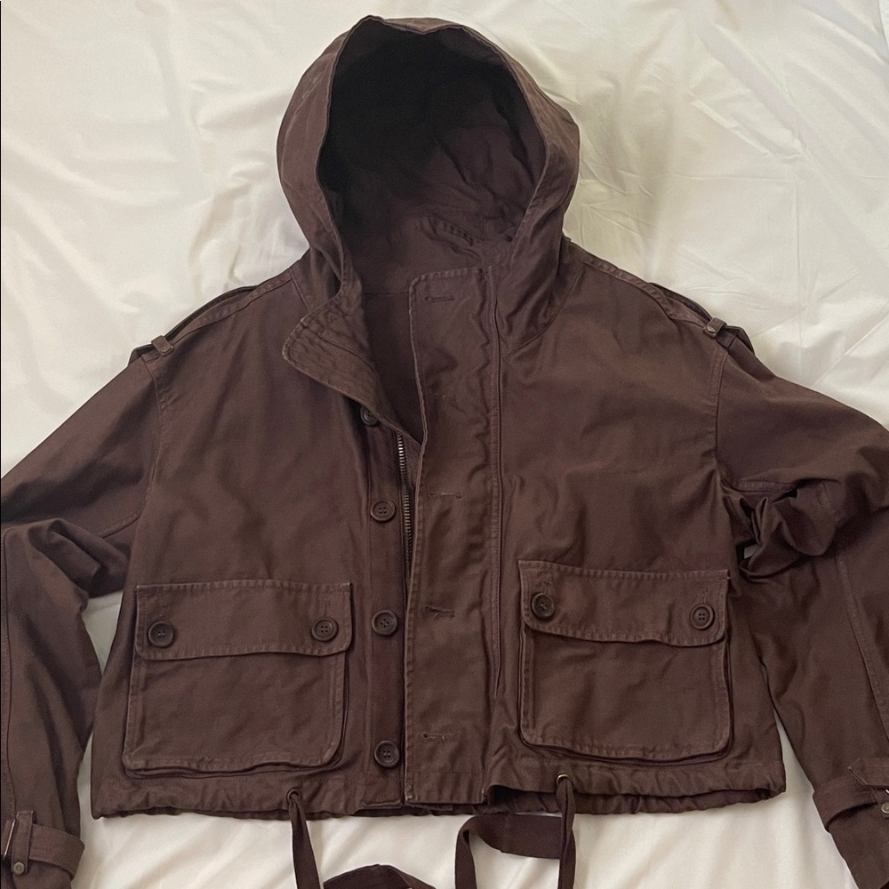 New Rowan Finnian Hooded Utility Jacket - Mountain Ridge Brown - M - Picture 8 of 17